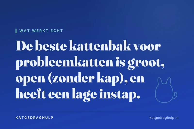 Tekstkaart van KatGedragHulp: De beste kattenbak voor katten met plasproblemen
