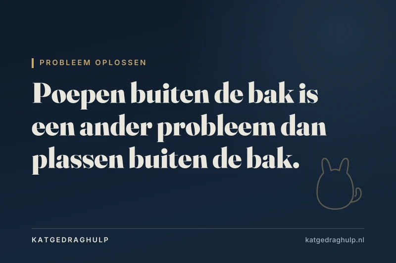 Tekstkaart van KatGedragHulp: Kat poept buiten de kattenbak: oorzaken en stappenplan