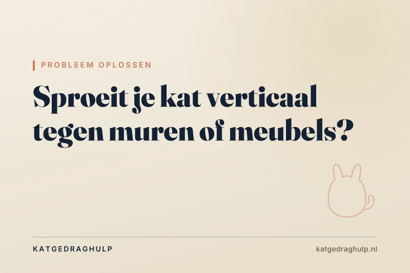 Tekstkaart van KatGedragHulp: Sproeit je kat of plast je kat? Zo zie je het verschil