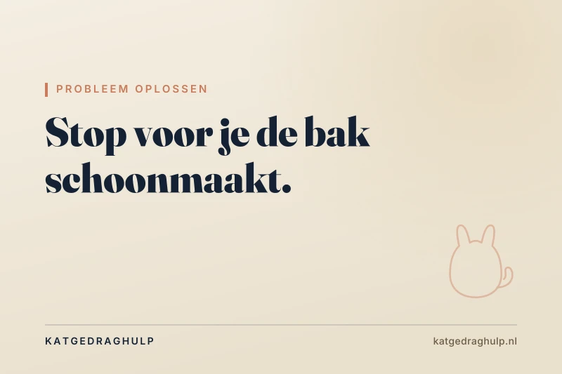 Tekstkaart van KatGedragHulp: Plast je kat buiten de bak? Start hier